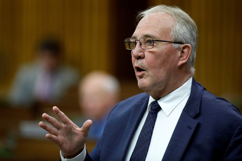 &copy; Reuters. FILE PHOTO: Canada's Minister of Public Safety and Emergency Preparedness Bill Blair speaks during a meeting of the special committee on the COVID-19 pandemic, as efforts continue to help slow the spread of the coronavirus disease (COVID-19), in the House