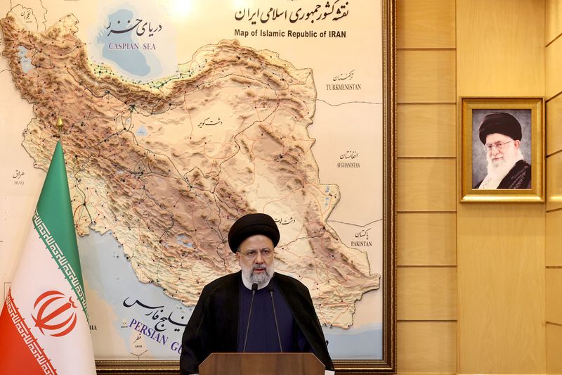 &copy; Reuters. الرئيس الإيراني إبراهيم رئيسي في طهران يوم الأحد. صورة لرويترز من وكالة أنباء غرب آسيا.