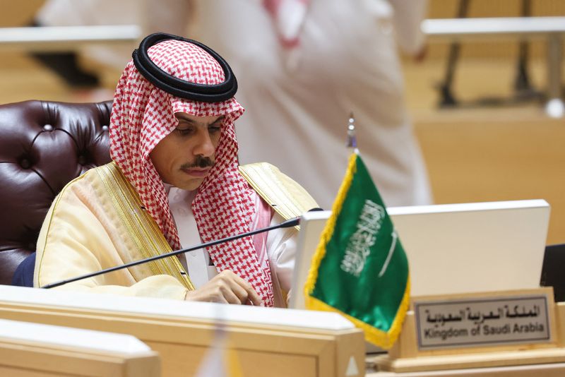 &copy; Reuters. وزير الخارجية السعودي الأمير فيصل بن فرحان يتحدث في الرياض يوم السابع من سبتمبر أيلول 2023. تصوير: أحمد يسري - رويترز.