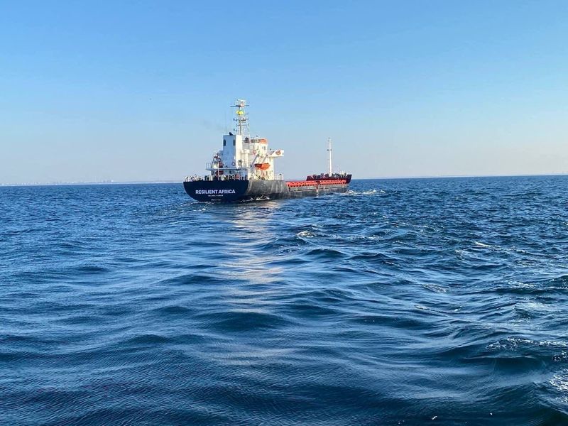 &copy; Reuters. Navio de carga Resilient Africa deixa porto ucraniano Chornomorsk