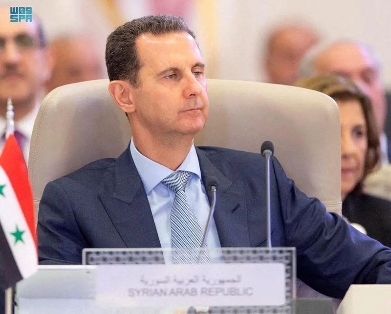 © Reuters. الرئيس السوري بشار الأسد خلال مشاركته في اجتماعات القمة العربية بمدينة جدة السعودية في 19 مايو أيار 2023 . صورة لرويترز من وكالة الأنباء السعودية . 