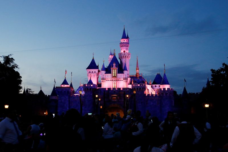 &copy; Reuters. FILE PHOTO: Sleeping Beauty Castle is pictured at dusk at Disneyland Park in Anaheim, California, U.S., July 24, 2021. Picture taken July 24, 2021. REUTERS/Mario Anzuoni/File Photo