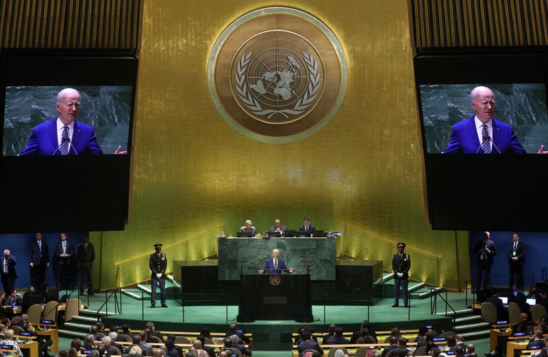 © Reuters. U.S. President Joe Biden addresses the 78th Session of the U.N. General Assembly in New York City, U.S., September 19, 2023.  REUTERS/Mike Segar