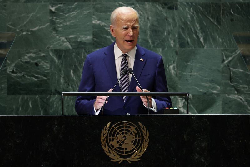 &copy; Reuters. El presidente de Estados Unidos, Joe Biden, se dirige a la 78ª sesión de la Asamblea General de la ONU en Nueva York, Estados Unidos. 19 de septiembre, 2023. REUTERS/Mike Segar