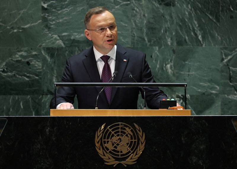 &copy; Reuters. Poland's President Andrzej Duda addresses the 78th Session of the U.N. General Assembly in New York City, U.S., September 19, 2023.  REUTERS/Mike Segar