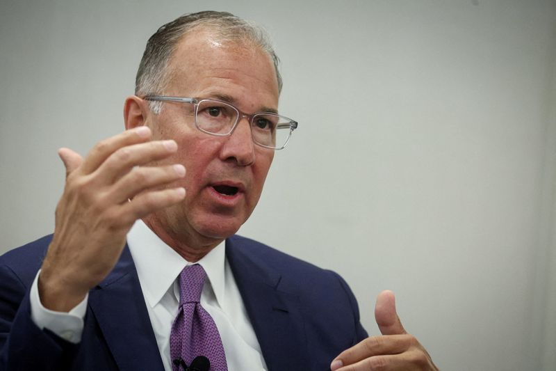 © Reuters. FILE PHOTO: Edward Tilly, chairman and CEO of CBOE Global Markets, Inc., speaks during the Piper Sandler Global Exchange and FinTech Conference in New York City, U.S., June 8, 2023. REUTERS/Brendan McDermid/File Photo