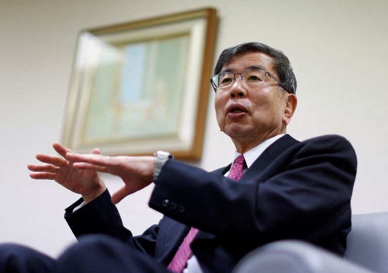&copy; Reuters. FILE PHOTO: Takehiko Nakao, former vice finance minister for international affairs and former president of Asian Development Bank, speaks during an interview with Reuters in Tokyo, Japan December 27, 2022.  REUTERS/Issei Kato/File Photo