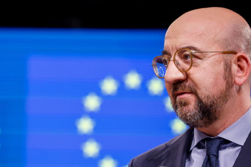 &copy; Reuters. FOTO DE ARCHIVO: El presidente del Consejo Europeo, Charles Michel, asiste a una rueda de prensa durante una cumbre UE-Japón, en Bruselas, Bélgica, el 13 de julio de 2023. REUTERS/Johanna Geron