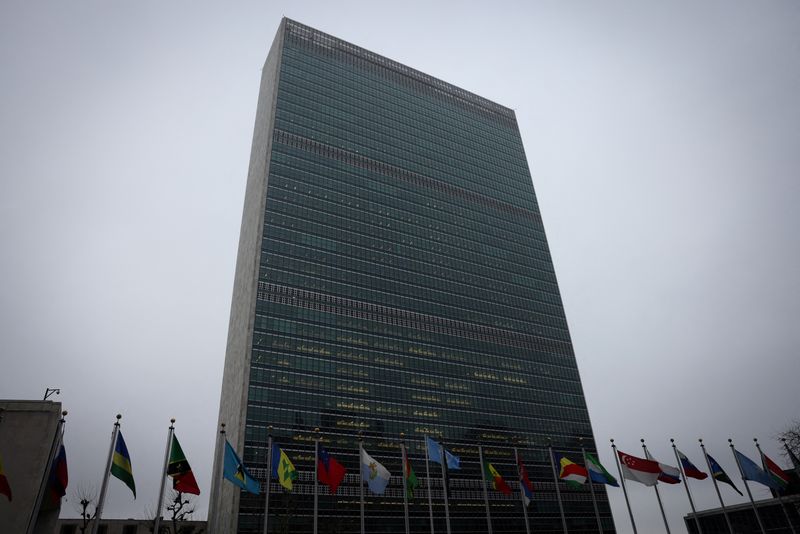 &copy; Reuters. منظر عام لمقر الأمم المتحدة في نيويورك بالولايات المتحدة في 23 فبراير شباط 2023 . تصوير : مايك سيجار - رويترز .  