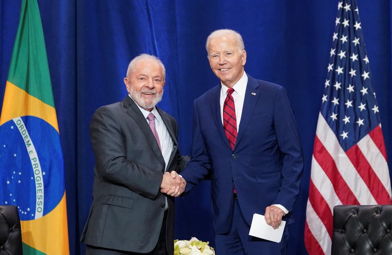 &copy; Reuters. Presidente dos EUA, Biden, se encontra com o presidente do Brasil, Lula, durante a AGNU na cidade de Nova York
20/09/2023
REUTERS/Kevin Lamarque