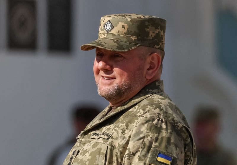 &copy; Reuters. قائد القوات المسلحة الأوكرانية الجنرال فاليري زالوجني في كييف يوم 24 أغسطس آب 2023. تصوير: جليب جارانيتش - رويترز.