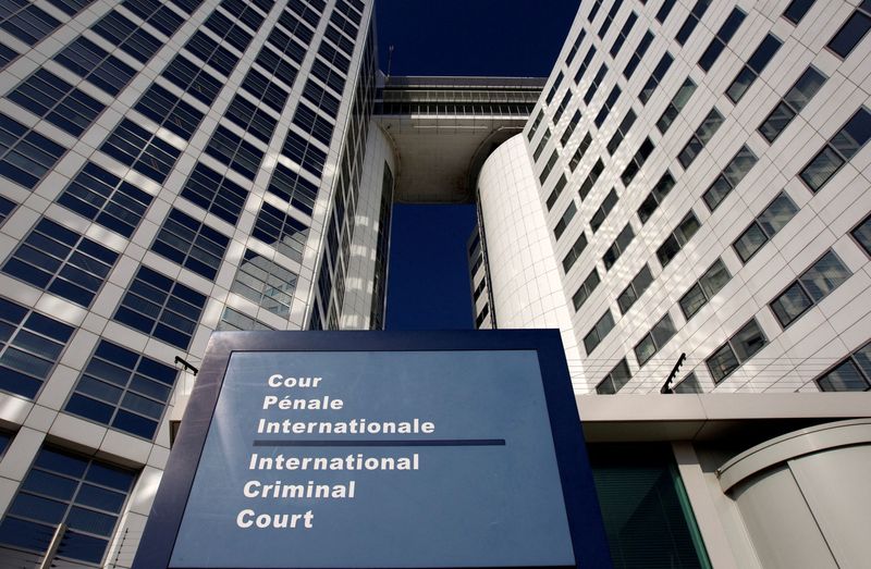 &copy; Reuters. مدخل المحكمة الجنائية الدولية في لاهاي بصورة من أرشيف رويترز.