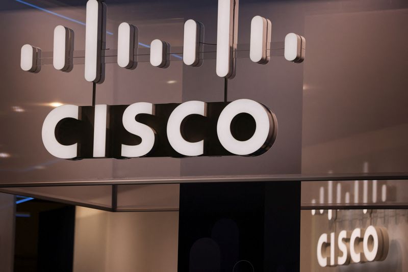 &copy; Reuters. The Cisco logo is displayed, during the GSMA's 2023 Mobile World Congress (MWC) in Barcelona, Spain March 1, 2023. REUTERS/Nacho Doce