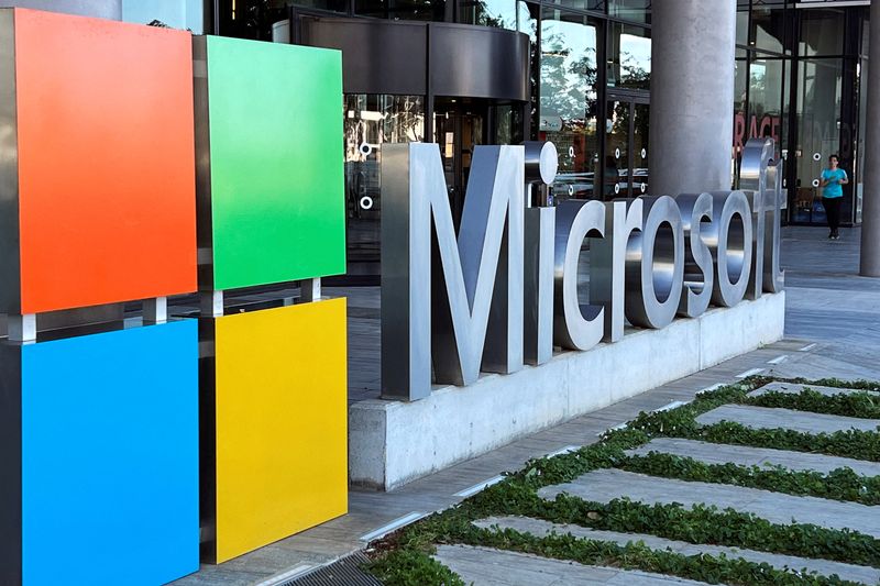 &copy; Reuters. The logo of Microsoft is seen outside their offices in Herzliya, near Tel Aviv, Israel December 27, 2022. REUTERS/Rami Amichay