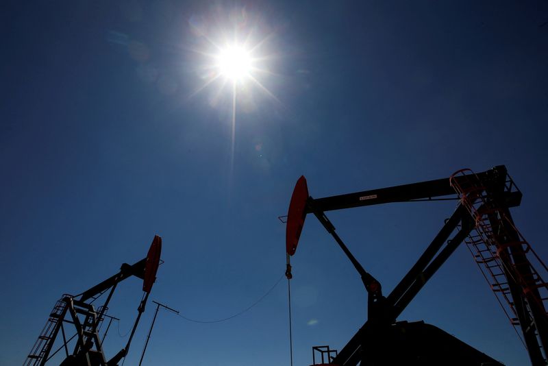 © Reuters. FOTO DE ARCHIVO: Plataformas petroleras se ven en la formación de crudo de esquisto y gas Vaca Muerta, en la provincia patagónica de Neuquén, Argentina. 21 de enero, 2019. REUTERS/Agustin Marcarian/Archivo