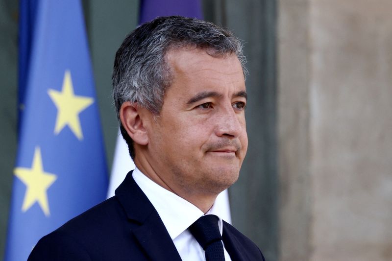 &copy; Reuters. French Interior and Overseas Minister Gerald Darmanin leaves following the weekly cabinet meeting at the Elysee Palace in Paris, France, August 30, 2023. REUTERS/Stephanie Lecocq/File Photo