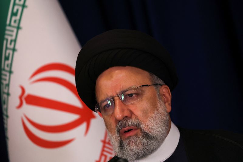 &copy; Reuters. الرئيس الإيراني إبراهيم رئيسي خلال مؤتمر صحفي في نيويورك يوم 20 سبتمبر أيلول 2023. تصوير: شانون ستابلتون- رويترز 