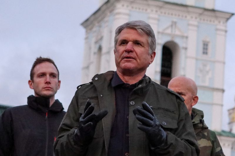 &copy; Reuters. FILE PHOTO: U.S. Congressman Michael McCaul (R-TX), chairman of the House Foreign Affairs Committee, attends a news briefing in front of Saint Michael's Cathedral, amid Russia's attack on Ukraine, in Kyiv, Ukraine February 21, 2023. REUTERS/Anna Voitenko/