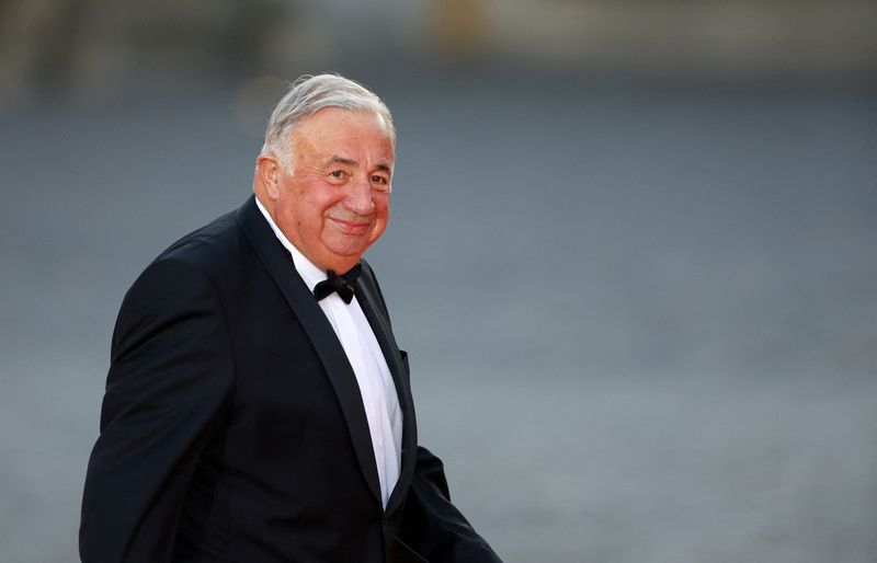 © Reuters. FILE PHOTO: French Senate President Gerard Larcher arrives to attend a state dinner in honor of Britain's King Charles and Queen Camilla at the Chateau de Versailles (Versailles Palace) in Versailles, near Paris, on the first day of their State visit to France, September 20, 2023. REUTERS/Hannah McKay/File Photo