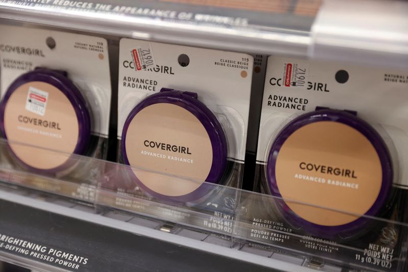 © Reuters. FILE PHOTO: Covergirl makeup, owned by Coty Inc., is seen for sale in Manhattan, New York City, U.S., February 7, 2022. REUTERS/Andrew Kelly/File Photo