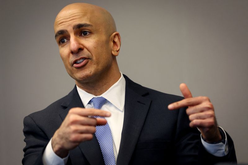 &copy; Reuters. FOTO DE ARCHIVO. Neel Kashkari, presidente y consejero delegado del Banco de la Reserva Federal de Mineápolis, habla durante una entrevista con Reuters en Nueva York, Nueva York, Estados Unidos. 22 de mayo de 2023. REUTERS/Mike Segar