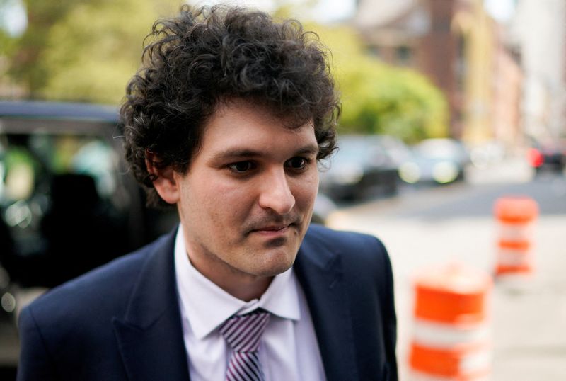 &copy; Reuters. FILE PHOTO: Sam Bankman-Fried, the founder of bankrupt cryptocurrency exchange FTX, arrives at court as lawyers push to persuade the judge overseeing his fraud case not to jail him ahead of trial, at a courthouse in New York, U.S., August 11, 2023.  REUTE