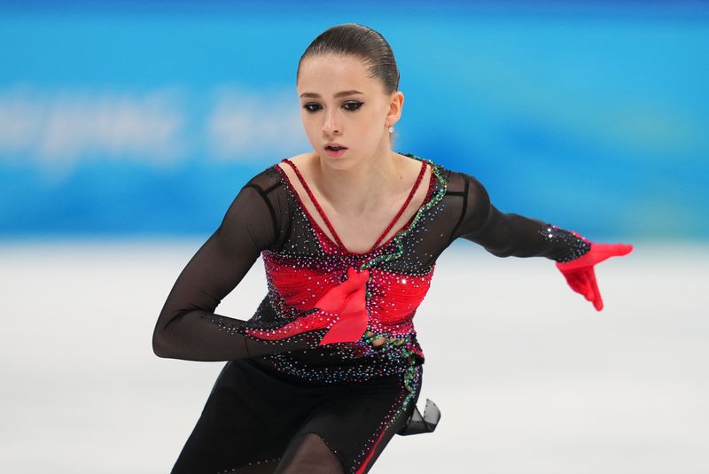 &copy; Reuters. Kamila Valieva nos Jogos de Inverno de Pequim 2022
 17/2/2022   REUTERS/Aleksandra Szmigiel