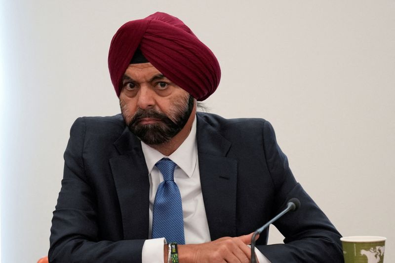 &copy; Reuters. FILE PHOTO: Ajay Banga, World Bank president, participates in global infrastructure and investment forum in New York, Thursday, Sept. 21, 2023. Seth Wenig/Pool via REUTERS/File Photo