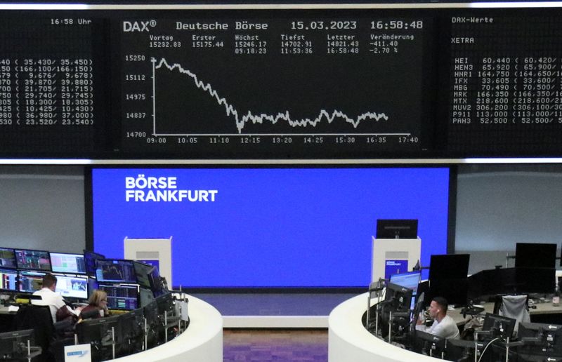 &copy; Reuters. Photo de la Bourse de Francfort. /Photo prise le 15 mars 2023/REUTERS