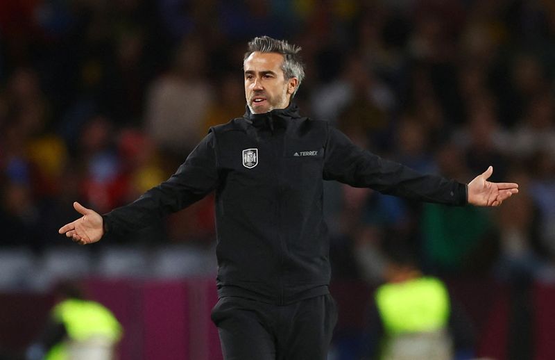 &copy; Reuters. FILE PHOTO: Soccer Football - FIFA Women's World Cup Australia and New Zealand 2023 - Final - Spain v England - Stadium Australia, Sydney, Australia - August 20, 2023 Spain coach Jorge Vilda reacts REUTERS/Carl Recine/File Photo