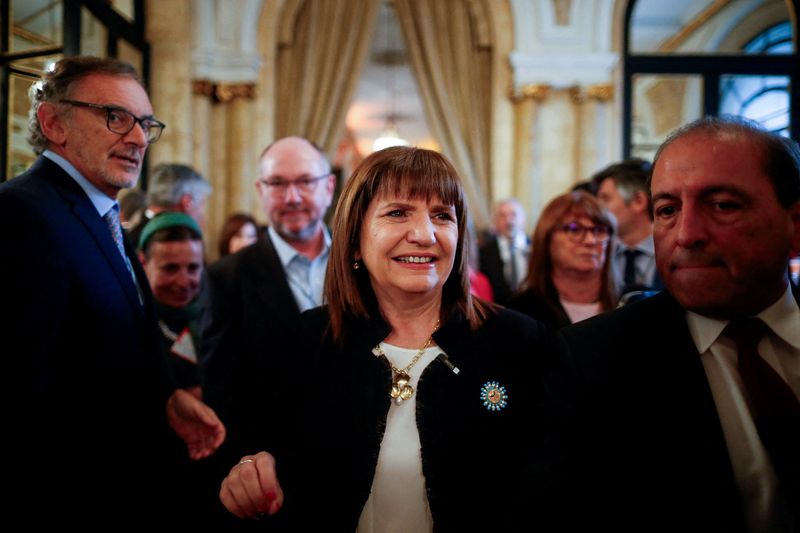 &copy; Reuters. FILE PHOTO: Argentine presidential candidate Patricia Bullrich of Juntos por el Cambio alliance attends a business event in Buenos Aires, Argentina August 24, 2023. REUTERS/Agustin Marcarian/File Photo