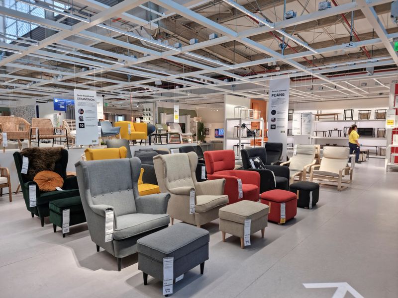 © Reuters. Furniture is displayed at the first IKEA store in Colombia, the largest in South America, prior to its opening to the public in Bogota, Colombia, September 27, 2023. REUTERS/Luis Jaime Acosta