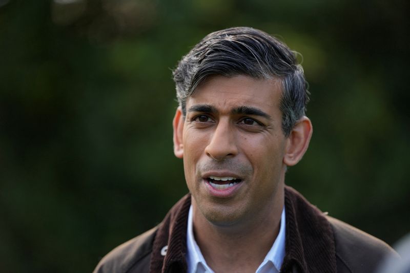 &copy; Reuters. FILE PHOTO-Britain's Prime Minister Rishi Sunak speaks, during a visit to Writtle University College, in Writtle, near Chelmsford, England, Thursday, Sept. 21, 2023.   Alastair Grant/Pool via REUTERS/File Photo