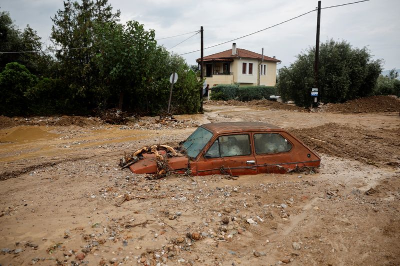 &copy; Reuters. Tempestade Elias atinge vilarejo grego de Agria, perto de Volos
28/09/2023
REUTERS/Louisa Gouliamaki