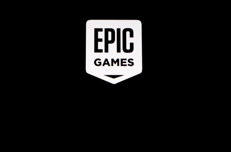 &copy; Reuters. The Epic Games logo, maker of the popular video game "Fortnite", is pictured on a screen in this picture illustration August 14, 2020. REUTERS/Brendan McDermid/Illustration