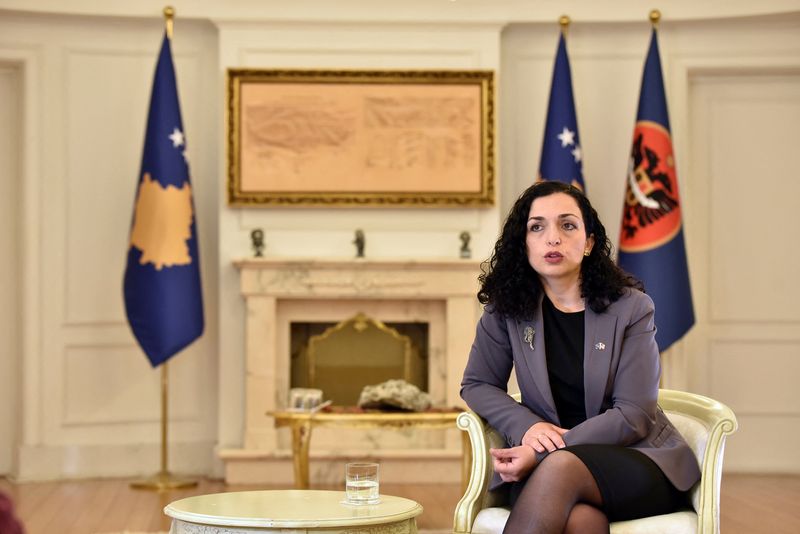 &copy; Reuters. Presidente de Kosovo, Vjosa Osmani
28/09/2023
REUTERS/Laura Hasani