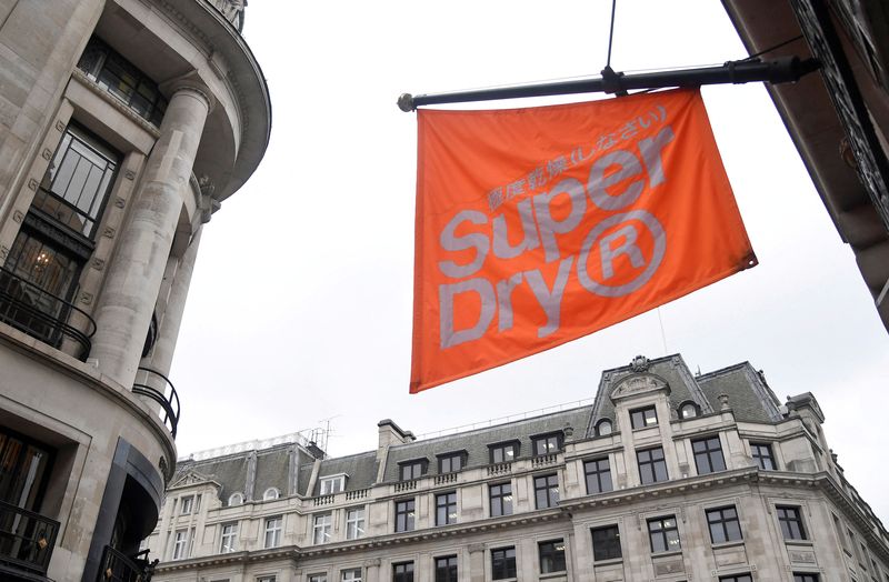 &copy; Reuters. FILE PHOTO: Signage is seen at a Superdry store in London, Britain, March 1, 2019. REUTERS/Toby Melville/File Photo