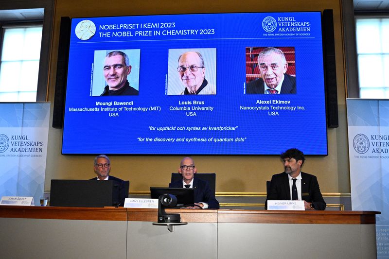 &copy; Reuters. Anúncio do Prêmio Nobel de Química 
 4/10/2023    TT News Agency/Claudio Bresciani via REUTERS
