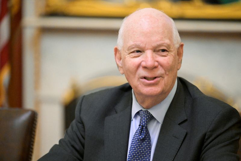 &copy; Reuters. FILE PHOTO: U.S. Senator Ben Cardin (D-MD) speaks at a committee meeting after assuming the chairmanship of the Senate Foreign Relations Committee at the U.S. Capitol on Capitol Hill in Washington, U.S., September 28, 2023. REUTERS/Craig Hudson/File Photo