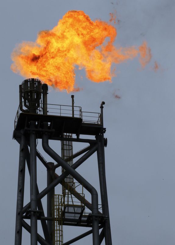 &copy; Reuters. Fogo visto no topo de plataforma de petróleo da Petrobras no Rio de Janeiro
16/02/2011
REUTERS/Sergio Moraes 