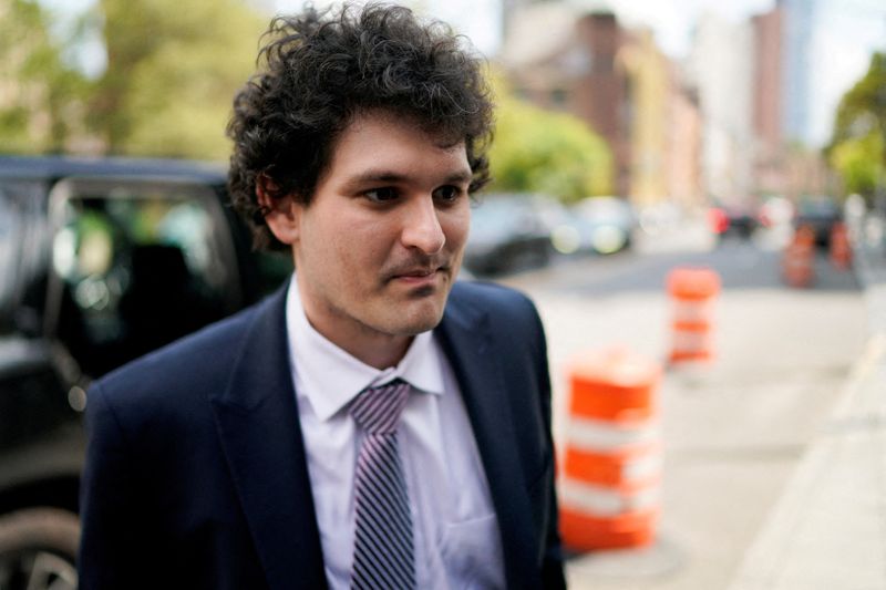 &copy; Reuters. FILE PHOTO: Sam Bankman-Fried, the founder of bankrupt cryptocurrency exchange FTX, arrives at court as lawyers push to persuade the judge overseeing his fraud case not to jail him ahead of trial, at a courthouse in New York, U.S., August 11, 2023.  REUTE