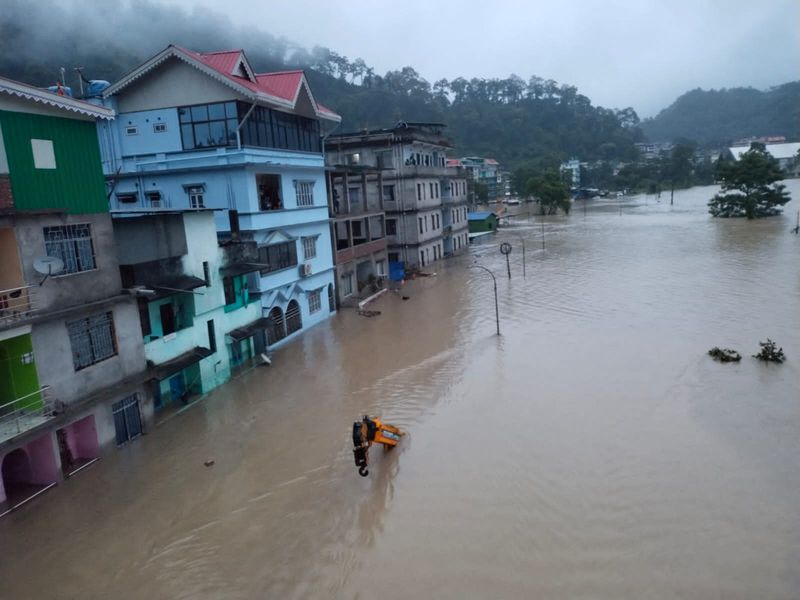 &copy; Reuters. Inundação em Sikkim, na Índia
 4/10/2023   Divulgação via REUTERS