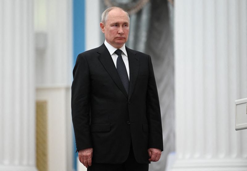 &copy; Reuters. Russian President Vladimir Putin attends a ceremony to present state awards in Moscow, Russia, August 2, 2023. Sputnik/Alexander Kazakov/Kremlin via REUTERS/ File Photo