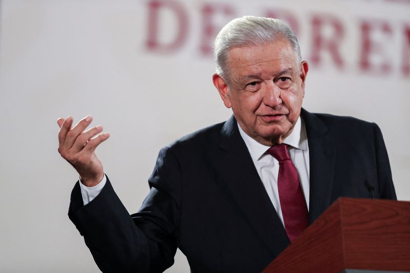 &copy; Reuters. Mexico's President Andres Manuel Lopez Obrador holds his daily news conference, a day after Mexico's ruling party National Regeneration Movement (MORENA) announced the result of its poll to decide the party's presidential nomination for 2024, in Mexico Ci