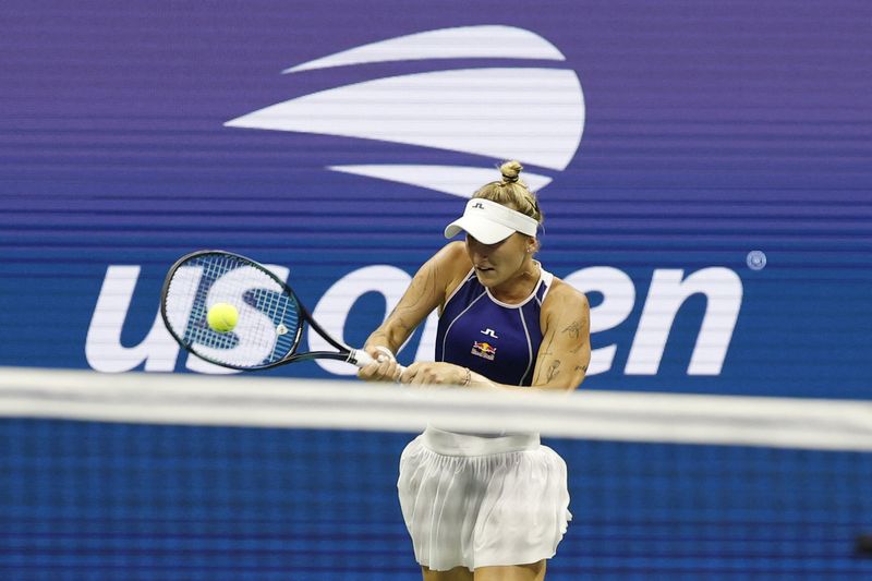 &copy; Reuters. لاعبة التنس ماركيتا فوندروسوفا خلال مباراة لها في بطولة أمريكا المفتوحة للتنس يوم السادس من سبتمبر أيلول 2023. صورة لرويترز من يو.إس.إيه.توداي