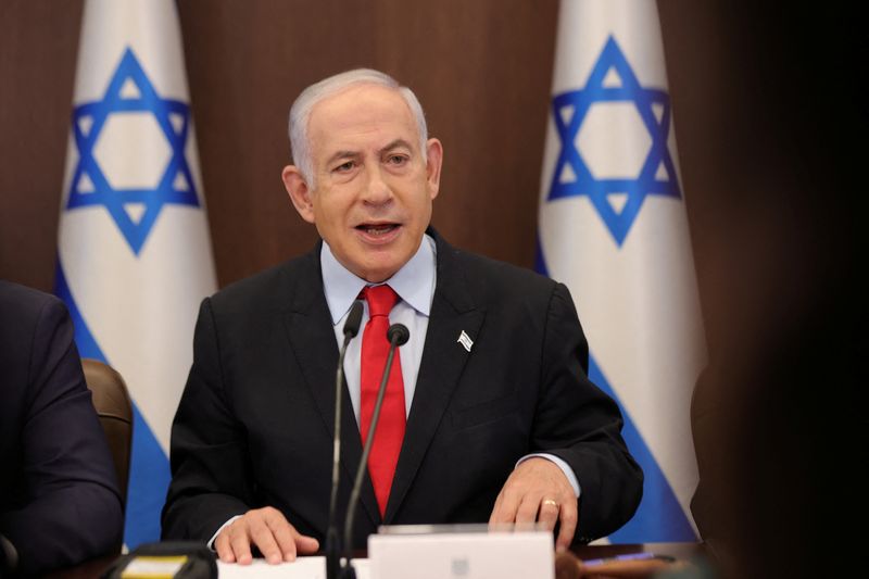 &copy; Reuters. رئيس الوزراء الإسرائيلي بنيامين نتنياهو يتحدث في القدس يوم 27 سبتمبر أيلول 2023. صورة لرويترز من ممثل لوكالات الأنباء.