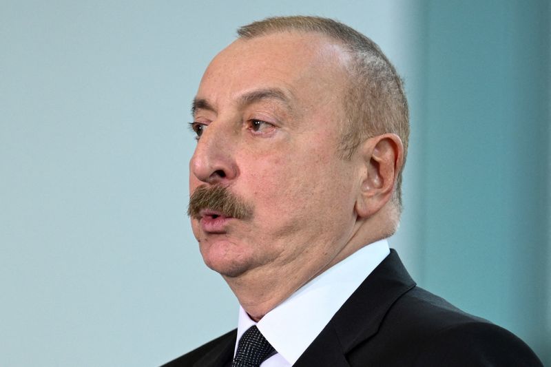 &copy; Reuters. Photo d'archives du président azerbaïdjanais Ilham Aliyev à Berlin, en Allemagne. /Photo prise le 14 mars 2023/REUTERS/Annegert Hilse