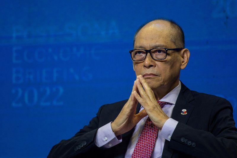 &copy; Reuters. FILE PHOTO: Philippine Finance Secretary Benjamin Diokno attends an economic briefing following President Ferdinand Marcos Jr's first State of the Nation Address, in Pasay City, Metro Manila, Philippines, July 26, 2022. REUTERS/Lisa Marie David/File Photo