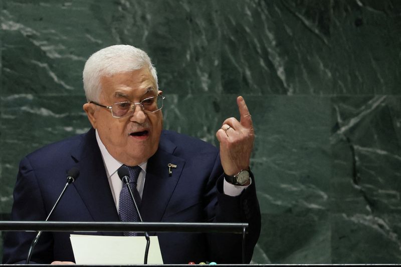 &copy; Reuters. Mahmoud Abbas discursa na Assembleia Geral da ONU
21/09/2023
REUTERS/Brendan McDermid