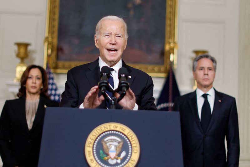 &copy; Reuters. الرئيس الأمريكي جو بايدن في البيت الأبيض بواشنطن يوم الثلاثاء. تصوير: جوناثان إيرنست - رويترز.
